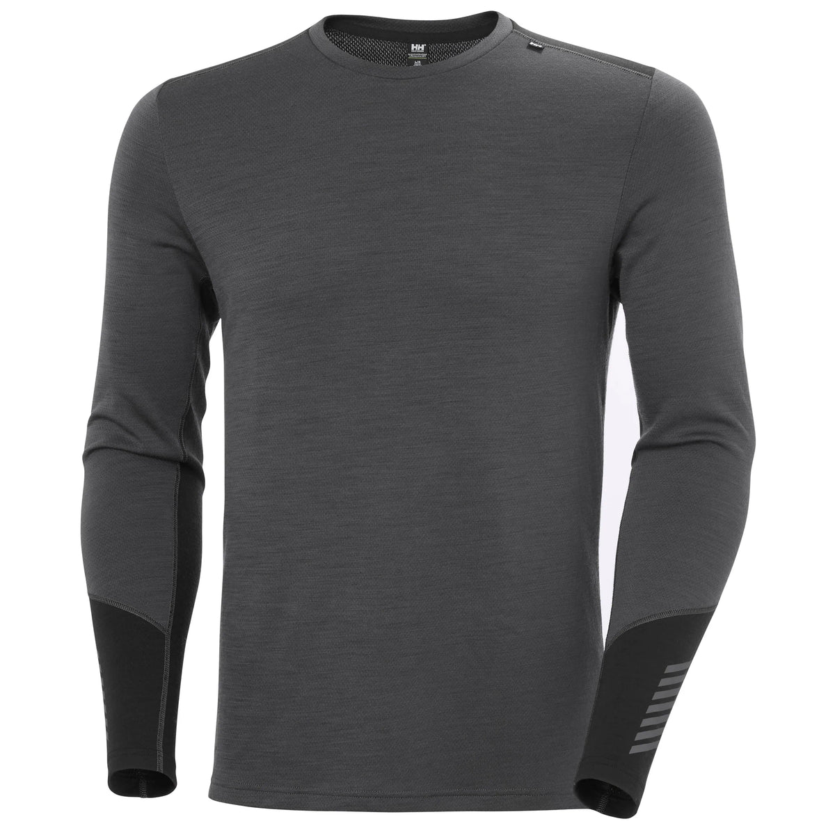 Helly Hansen Lifa Merino Midweight Crew in Thunder Grey, front
