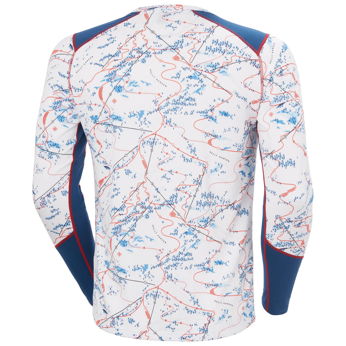 Helly Hansen Lifa Active Crew in White Slope Map Aop, back