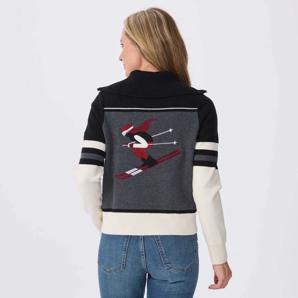 Krimson Klover Robin Full Zip in Black, back view on model