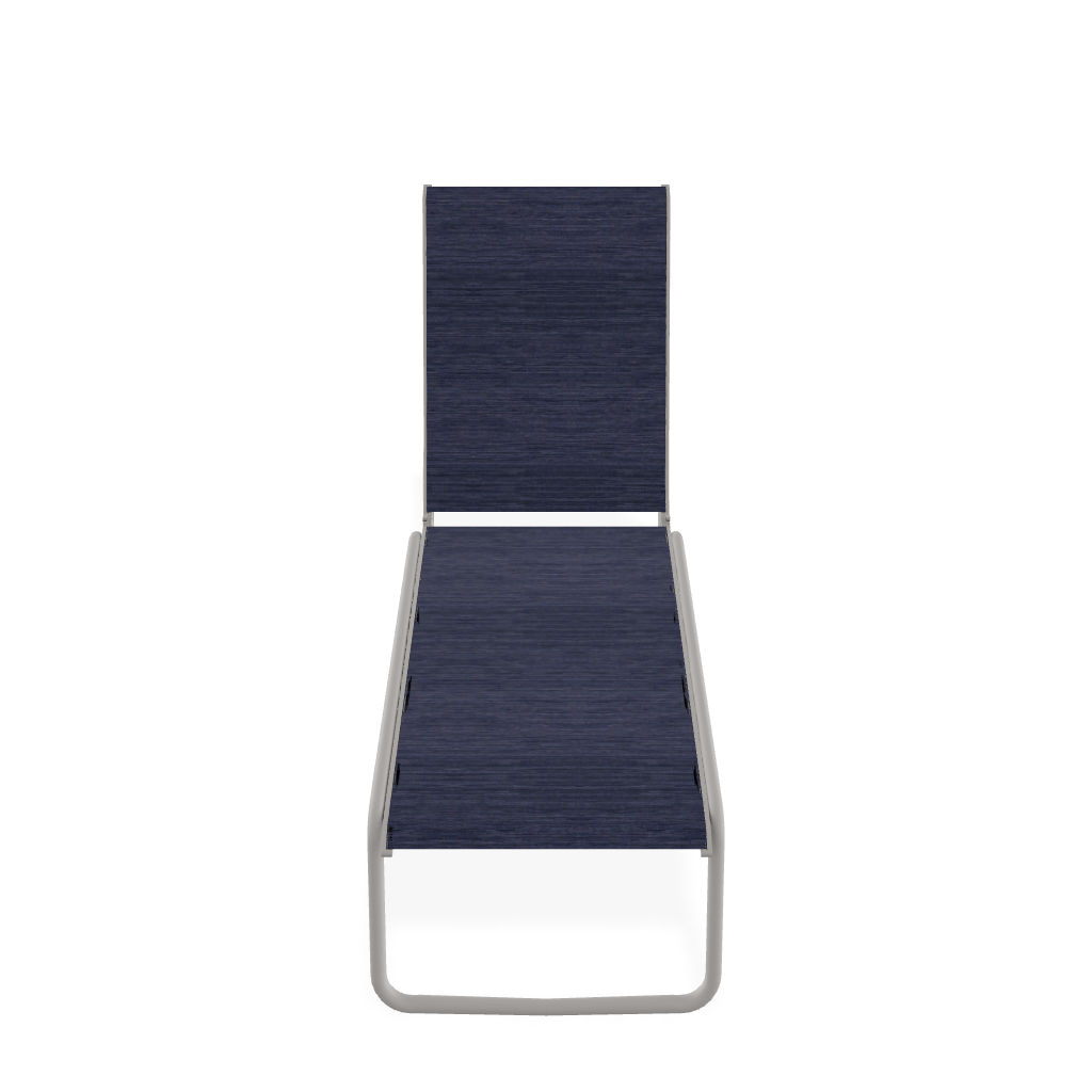 Telescope Gardenella Four-Position Lay Flat Stacking Armless Chaise Warm Grey / Collect Indigo Sling