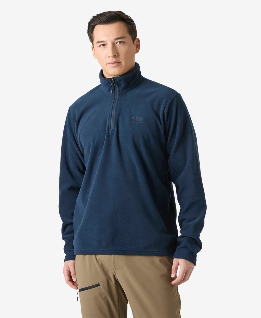 Helly Hansen Daybreaker 1/2 Zip Fleece in Navy, on-body front