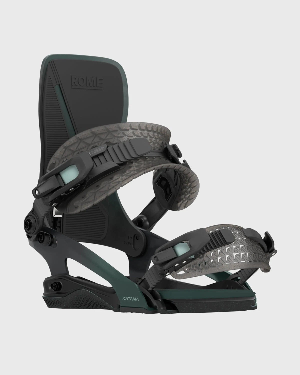 Rome Katana FW Pro in Black, front three-quarter binding view