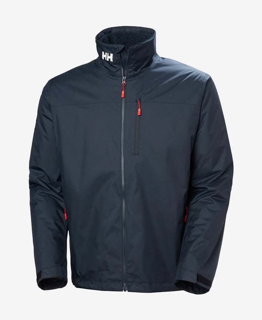 Helly Hansen Crew Hooded Pile Jacket in Navy, front