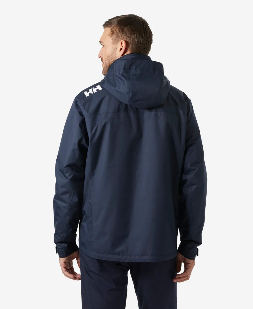 Helly Hansen Crew Hooded Pile Jacket in Navy, back