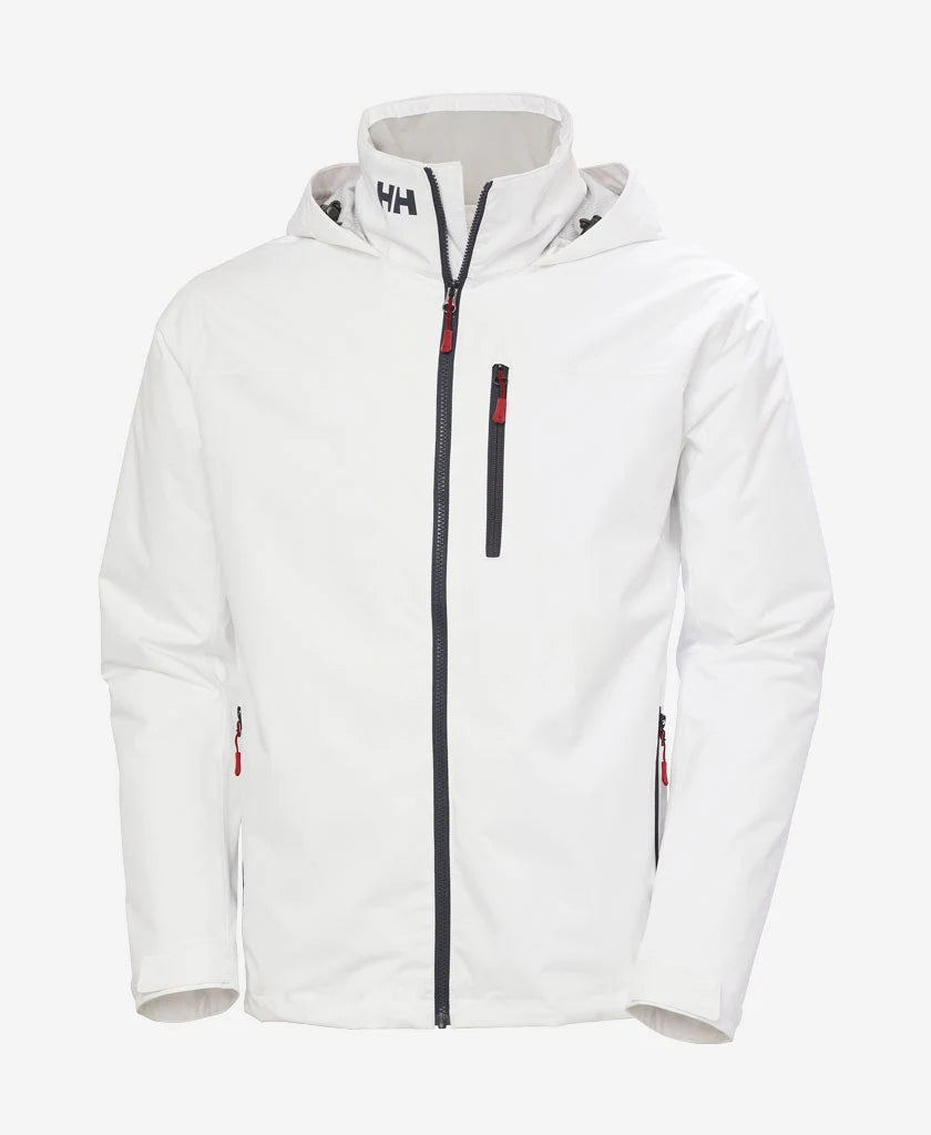 Helly Hansen Crew Hooded Midlayer Jacket 2 in White, front