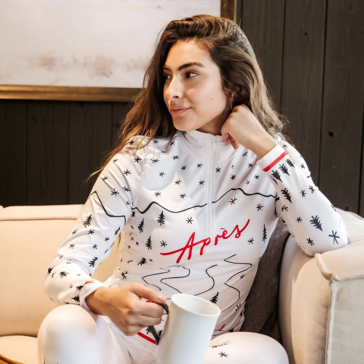 Krimson Klover Winter Apres Top in White, lifestyle view