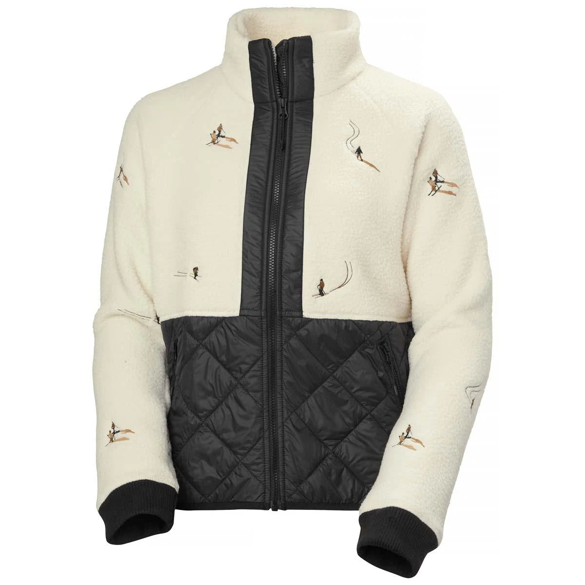 Helly Hansen Womens Bliss Hybrid Jacket in Cream Skiers Embroidery, front