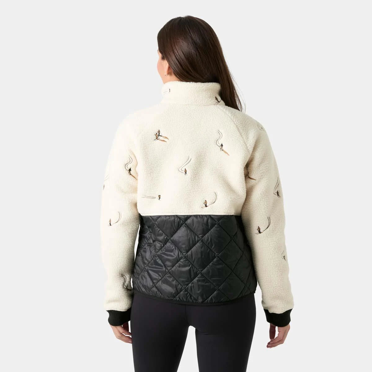 Helly Hansen Womens Bliss Hybrid Jacket in Cream Skiers Embroidery, back
