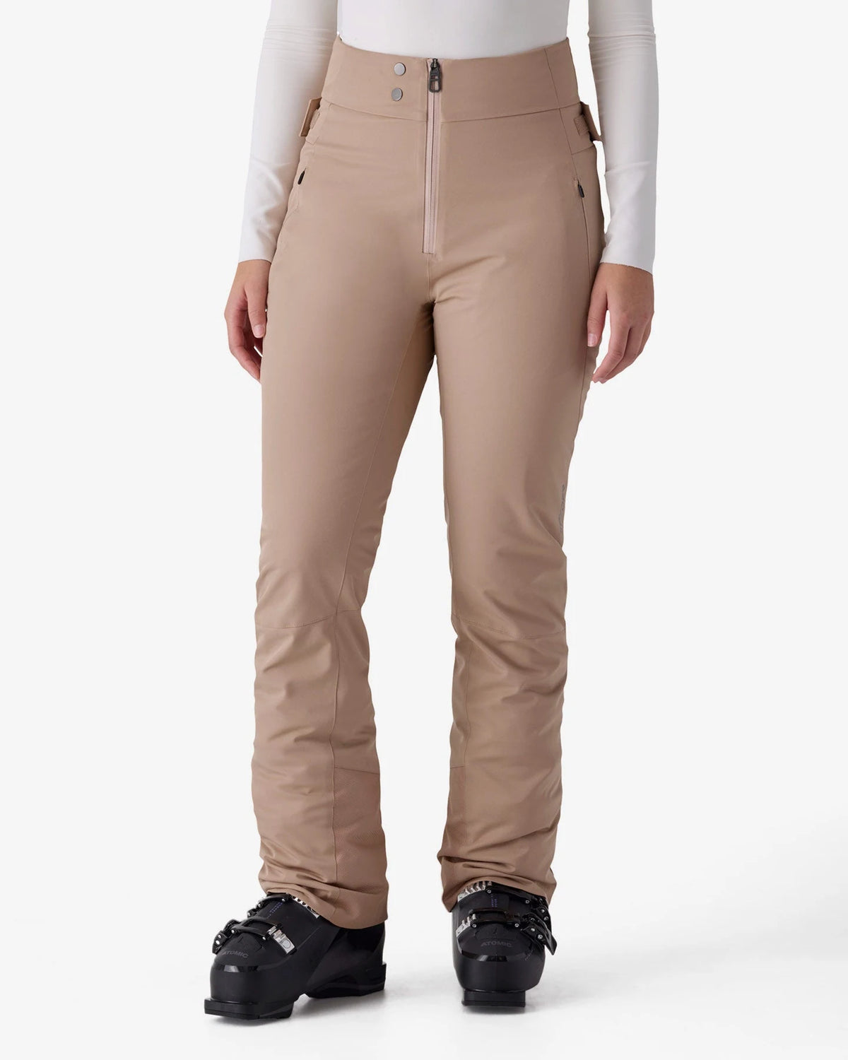 Spyder Fuse Pants in Tan, front view on model