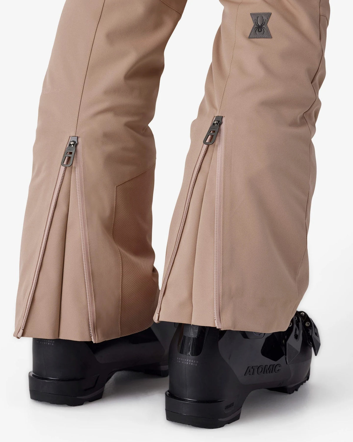 Spyder Fuse Pants in Tan, detail view