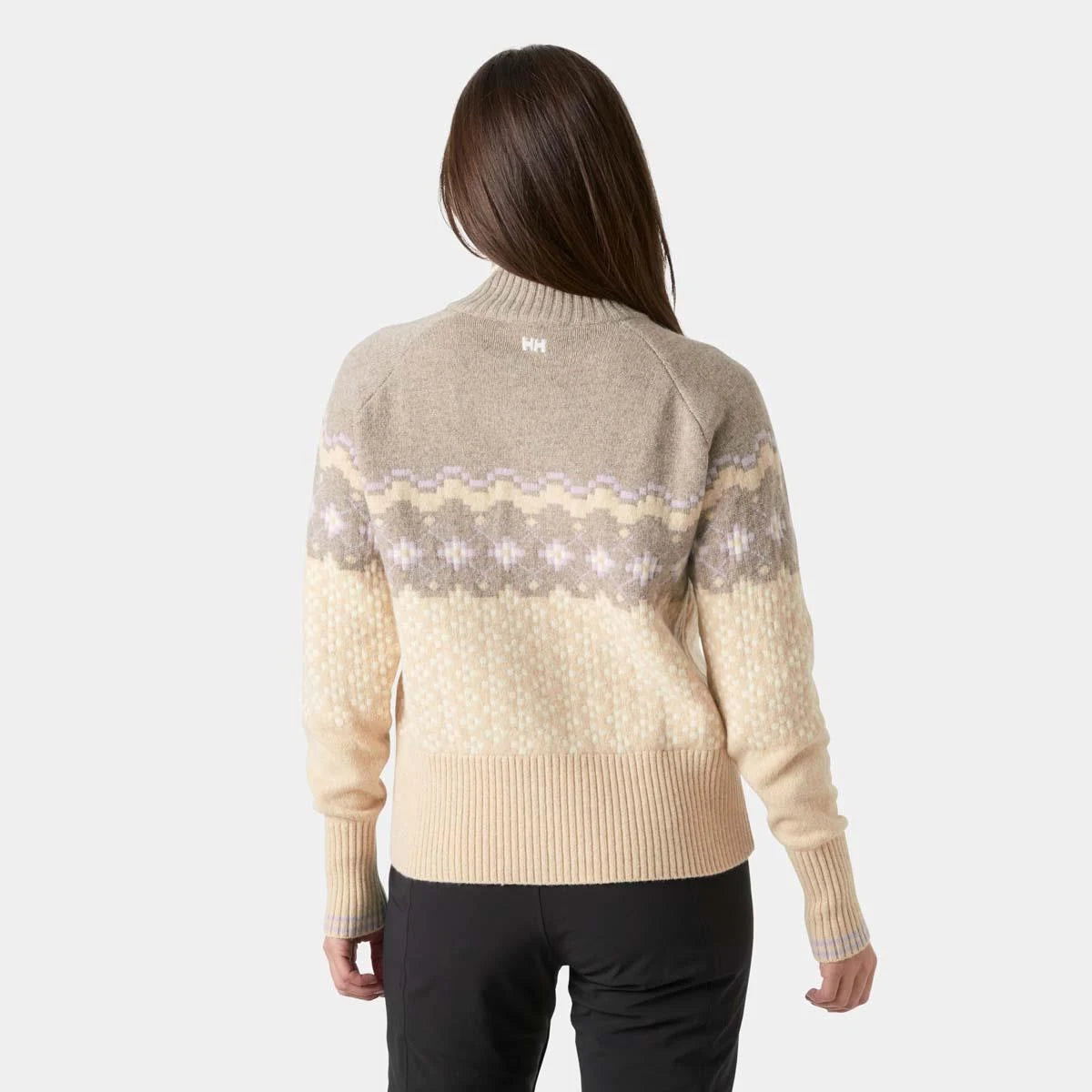 Helly Hansen Womens Après Knit Sweater in Elmwood Melange, back