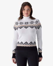 Spyder Stellar Ski Sweater in White, front view on model