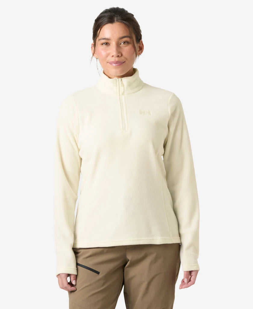 Helly Hansen Womens Daybreaker 1/2 Zip Fleece in Snow, on-body front