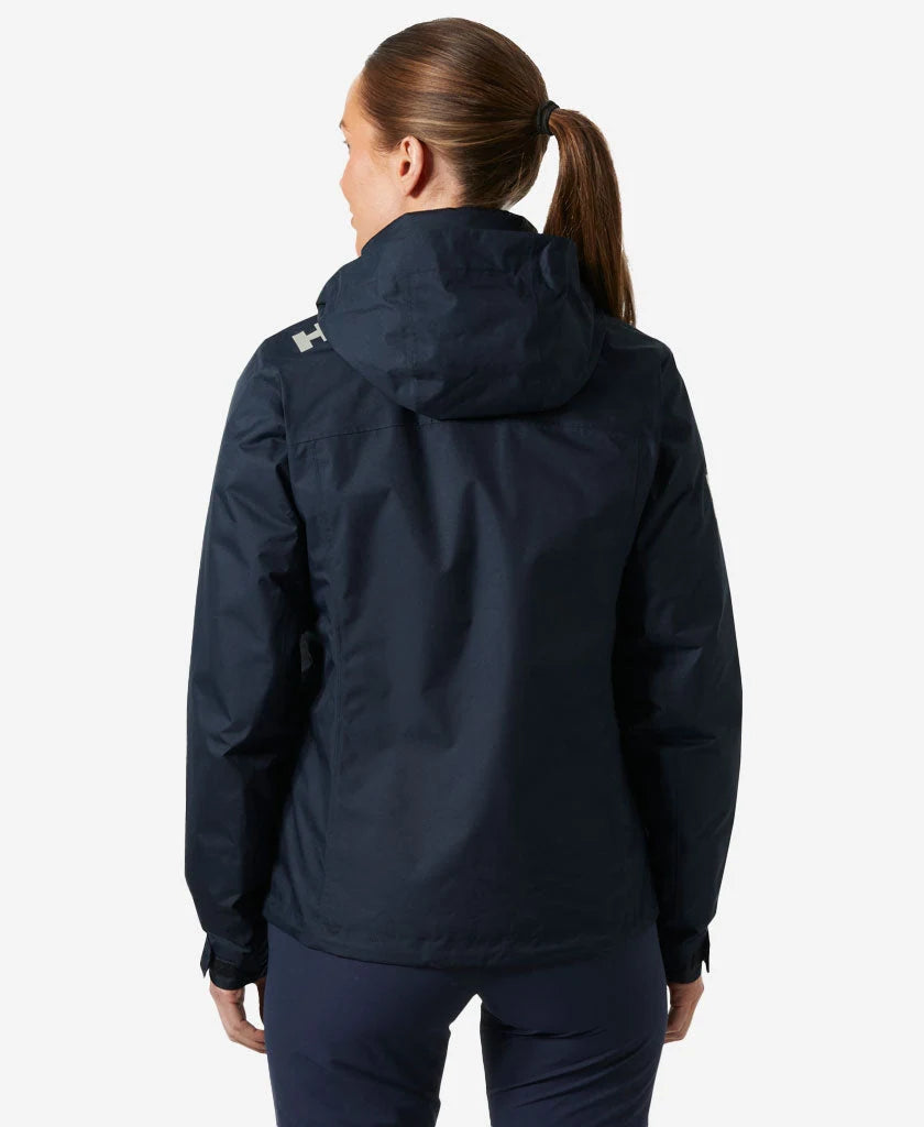 Helly Hansen Womens Crew Hooded Pile Jacket in Navy, back