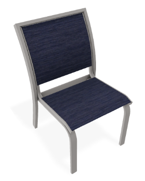 Telescope Bazza / Kendall Stacking Armless Cafe Chair Warm Grey / Collect Indigo Sling