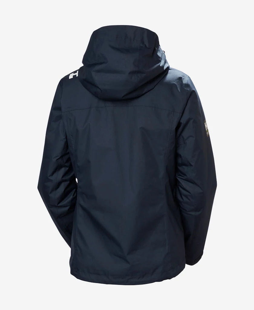 Helly Hansen Womens Crew Hooded Pile Jacket in Navy, back