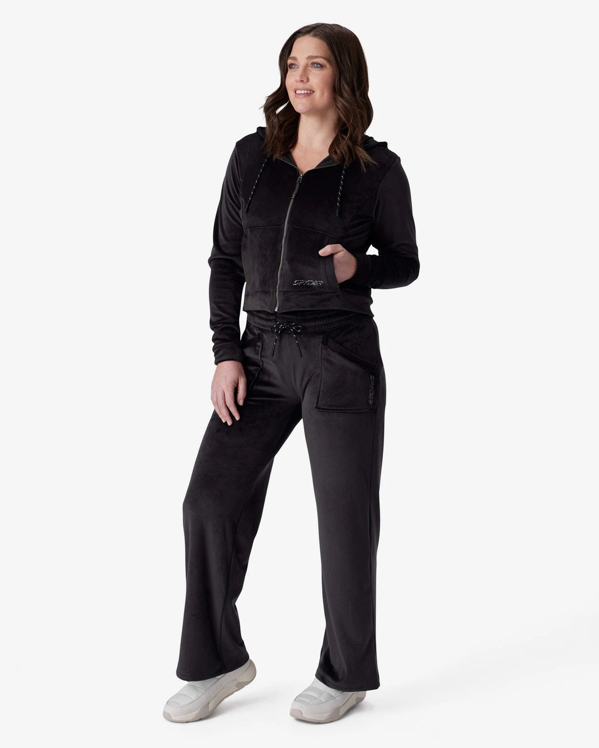 Spyder Shimmer Pants in Black, lifestyle view