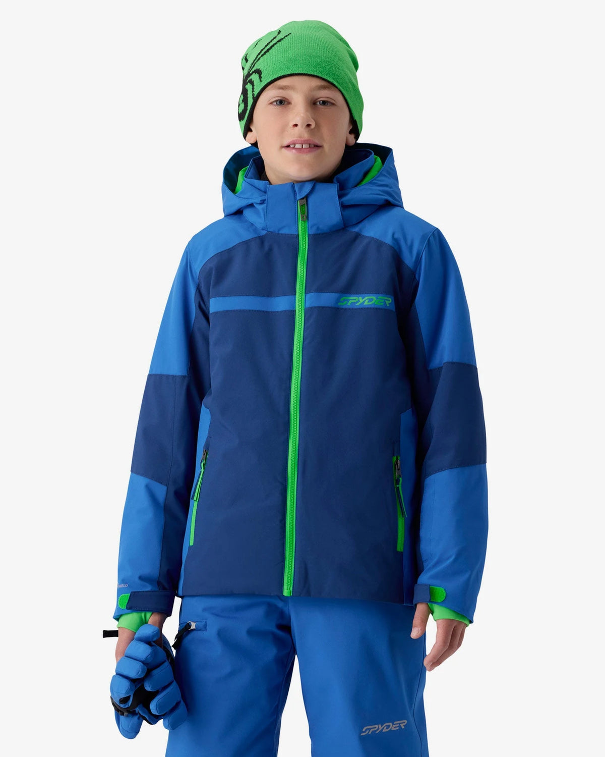 Spyder Challenger Jacket in Indigo, front view on model