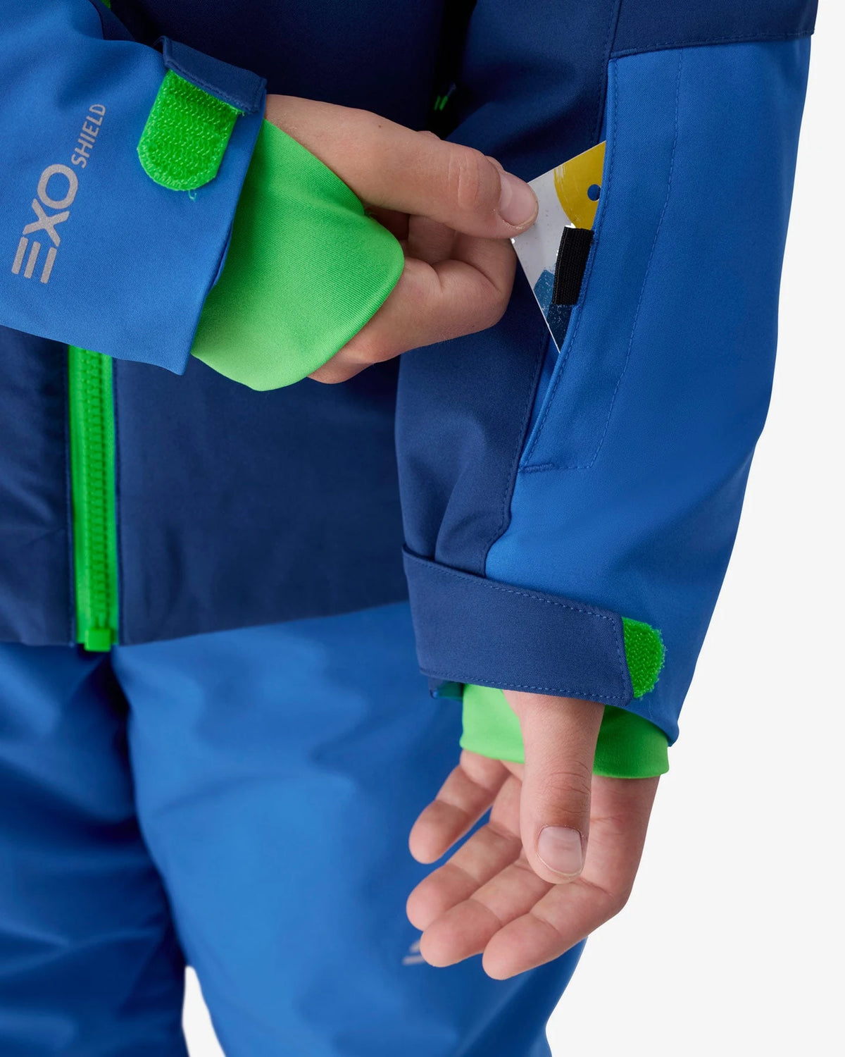 Spyder Challenger Jacket in Indigo, detail view