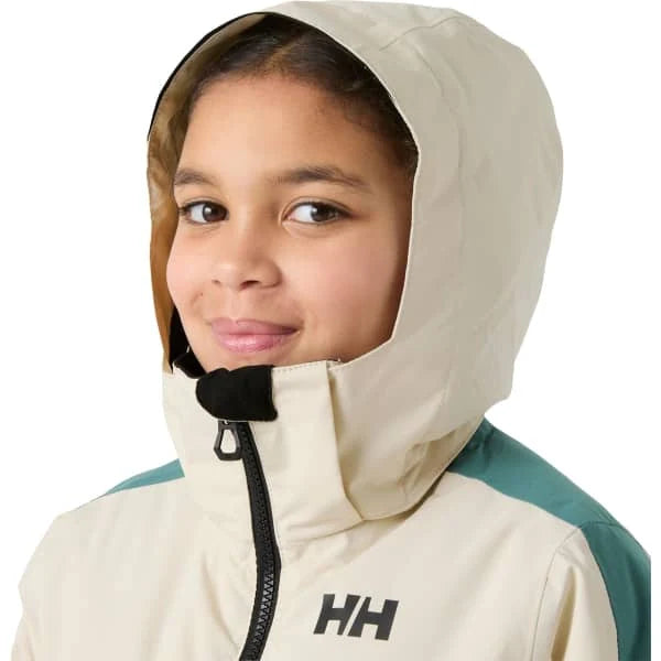 Helly Hansen Junior Girl Snowbliss Jacket in Opal Green, detail