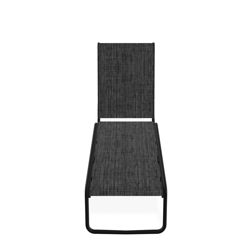 Telescope Gardenella Four-Position Lay Flat Stacking Armless Chaise Black / Augustine Shadow Sling