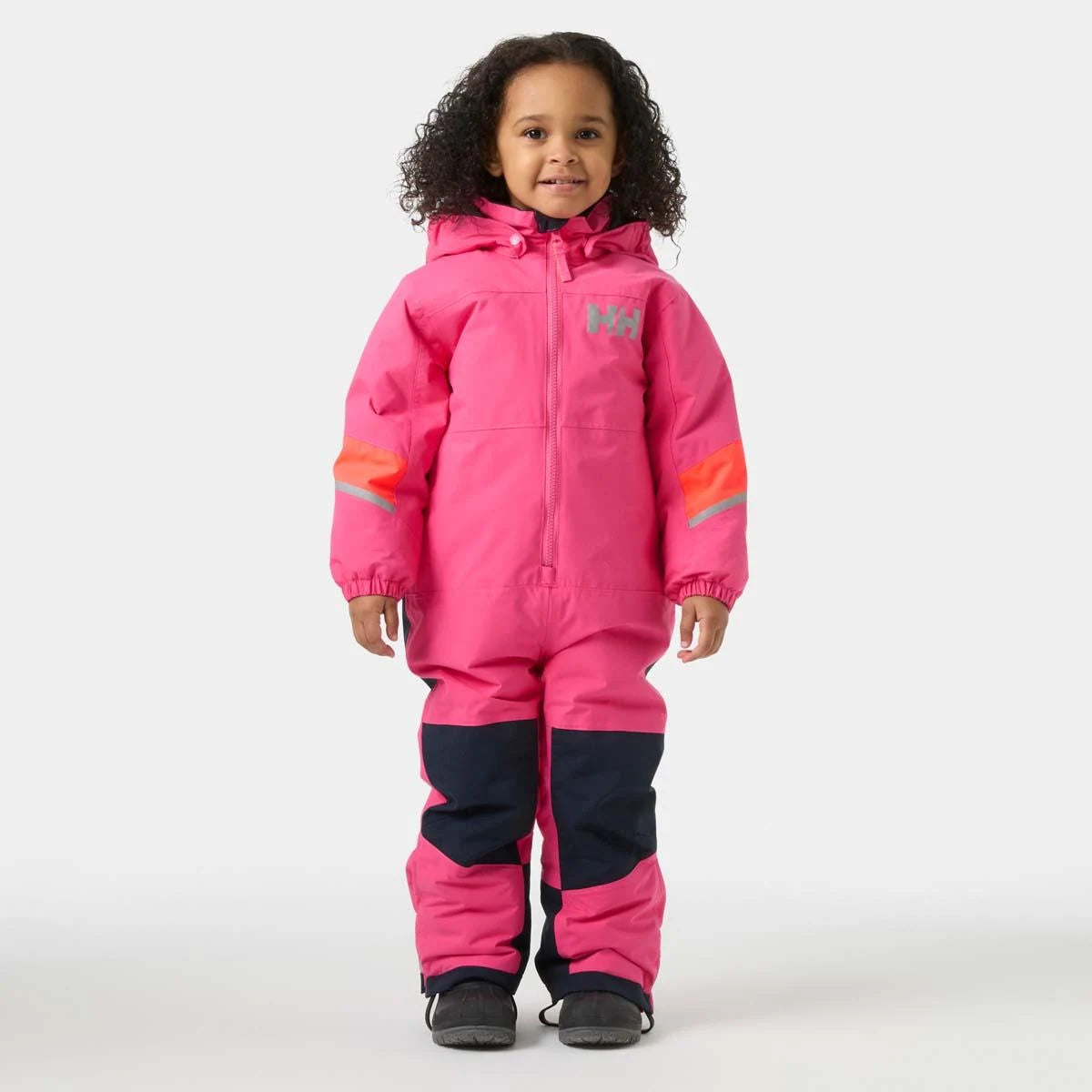 Helly Hansen Kids Rider 3.0 Insulated Suit in Hot Pink, on-body front