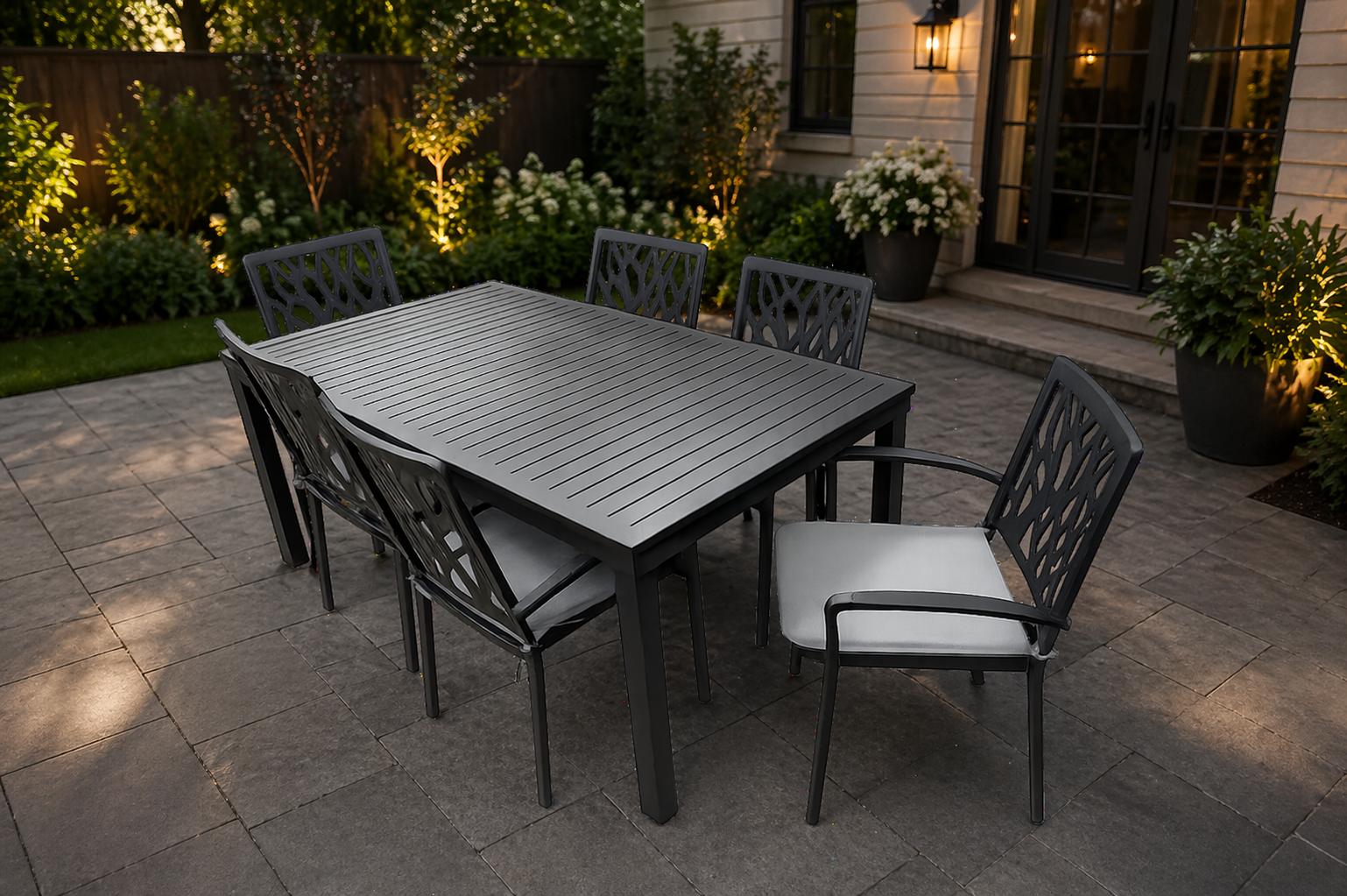 Life Outside Cast LO Slat Parson Dining Tables