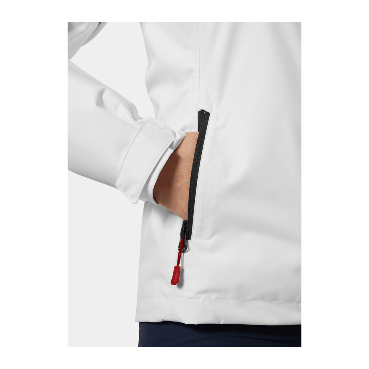 Helly Hansen Womens Crew Hooded Midlayer Jacket 2.0 in White, detail