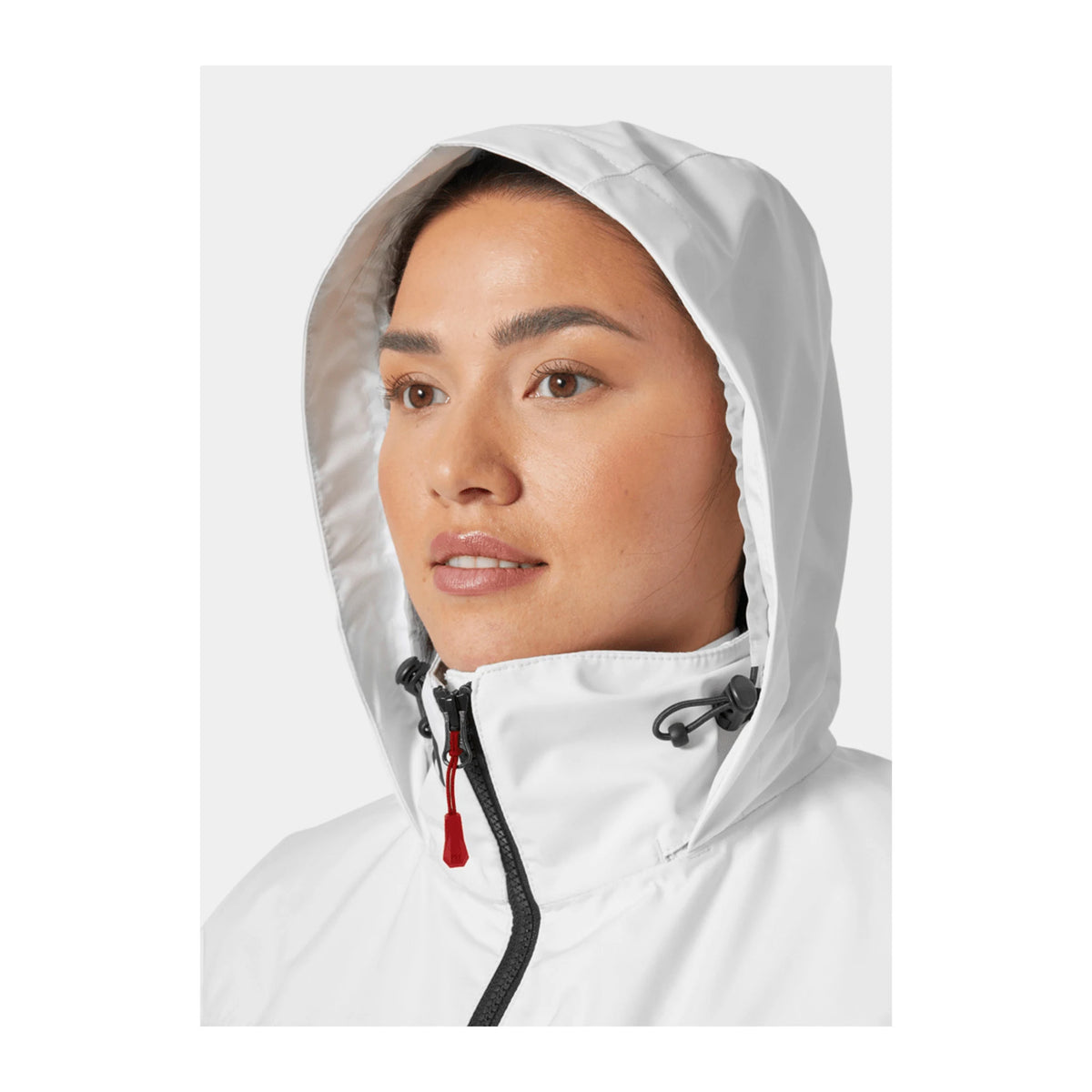 Helly Hansen Womens Crew Hooded Midlayer Jacket 2.0 in White, detail