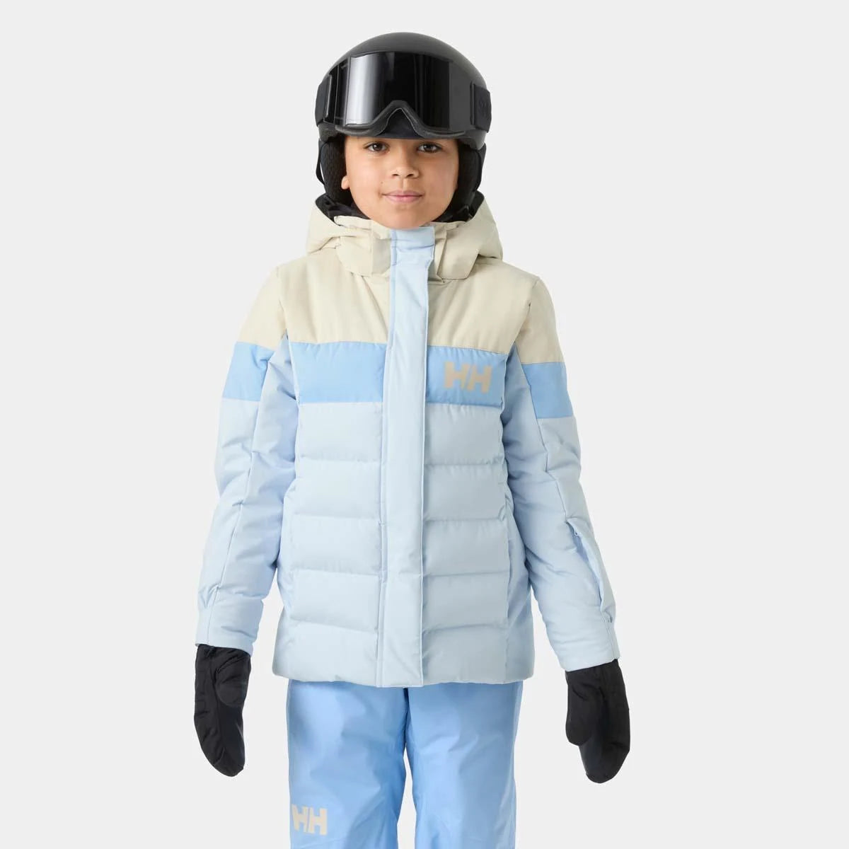 Helly Hansen Junior Girl Diamond Jacket in Pinnacle Blue, on-body front