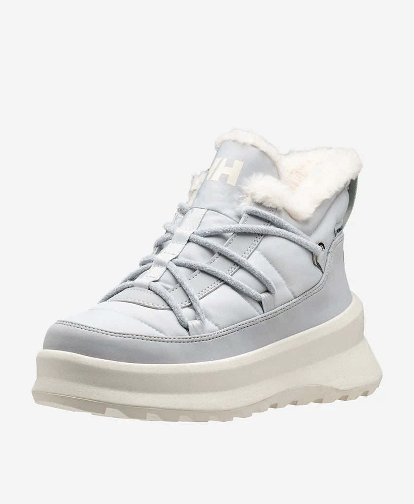 Helly Hansen W Bluesky Boots in Grey Fog / Snow, angled view