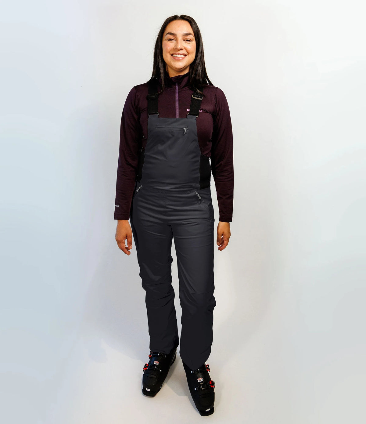 Karbon Iris Bib Ladies Bibs in Black, on-body front