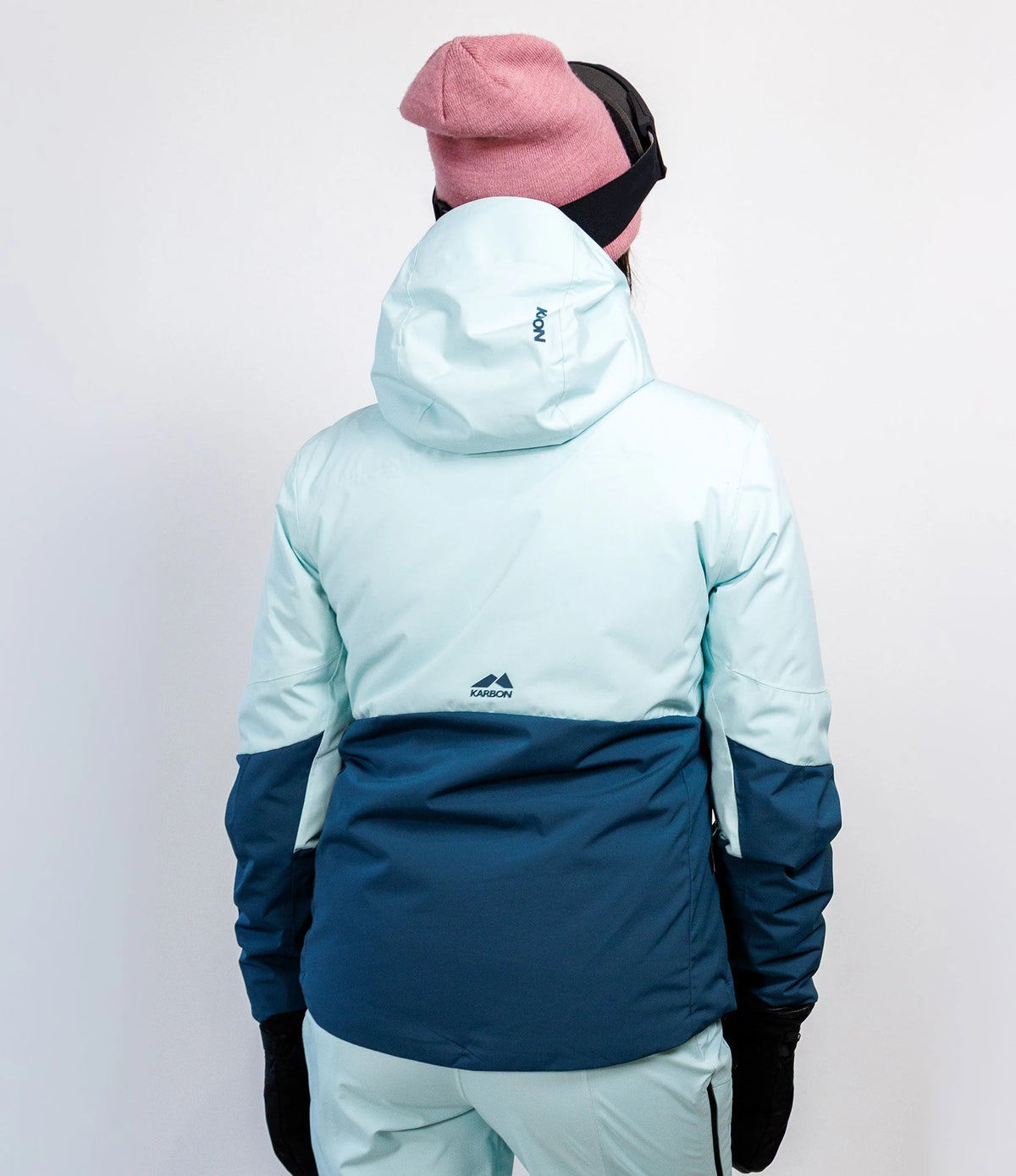 Karbon Solstice Ladies Ski Jacket in Sea Glass, back