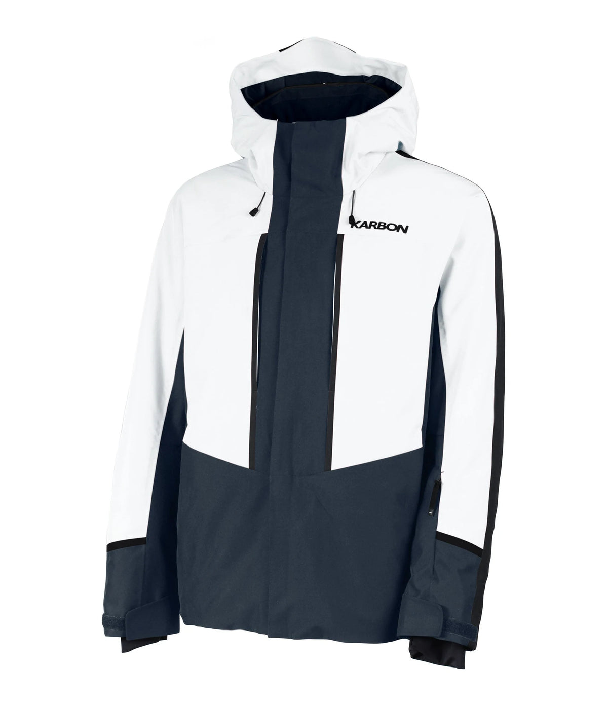 Karbon Theon Mens Ski Jacket in Arctic White, front