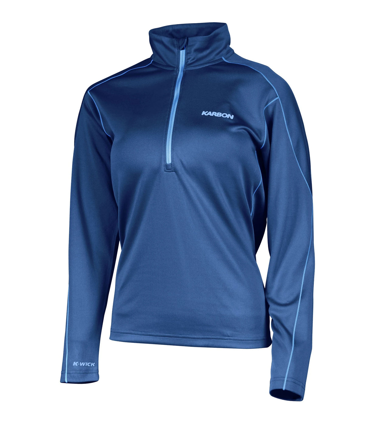 Karbon Womens Ion 1/2 Zip in Dark Blue, front