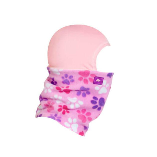 Turtle Fur Kids Playful Prints Fleece Shellaclava Pink Paws