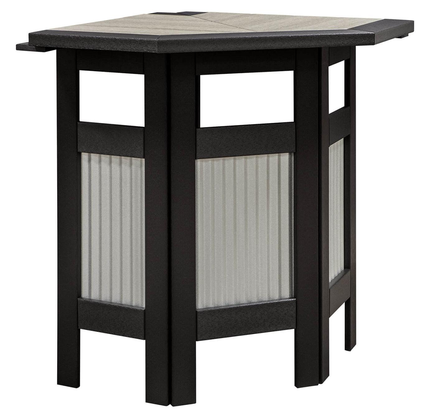 EC Woods Tacoma Bar 90 Degree Outside Corner + Upper Panel / Black Frame / Driftwood Gray Accents