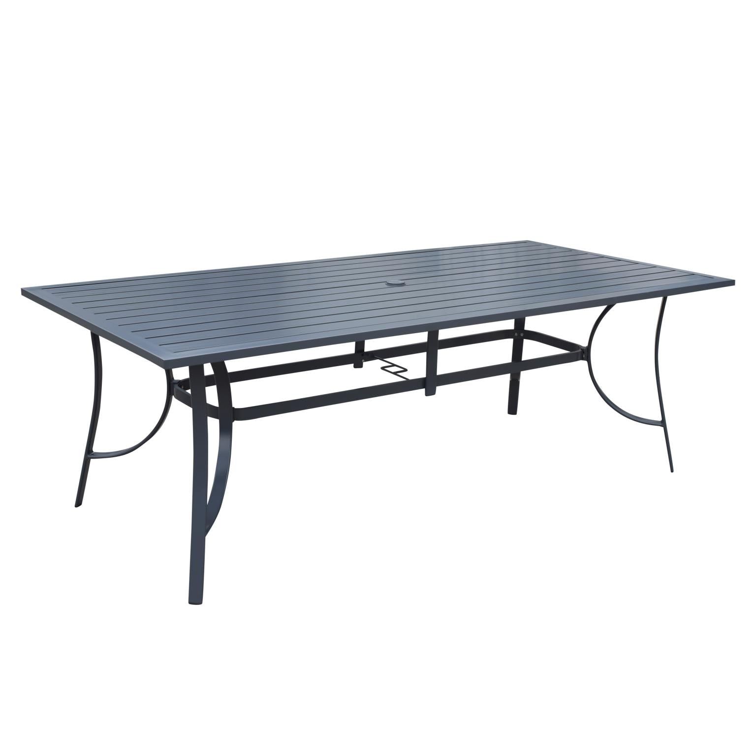 Kingston Cape Cod Dining 42 x 84 Aluminum Slat Dining Table / Gray