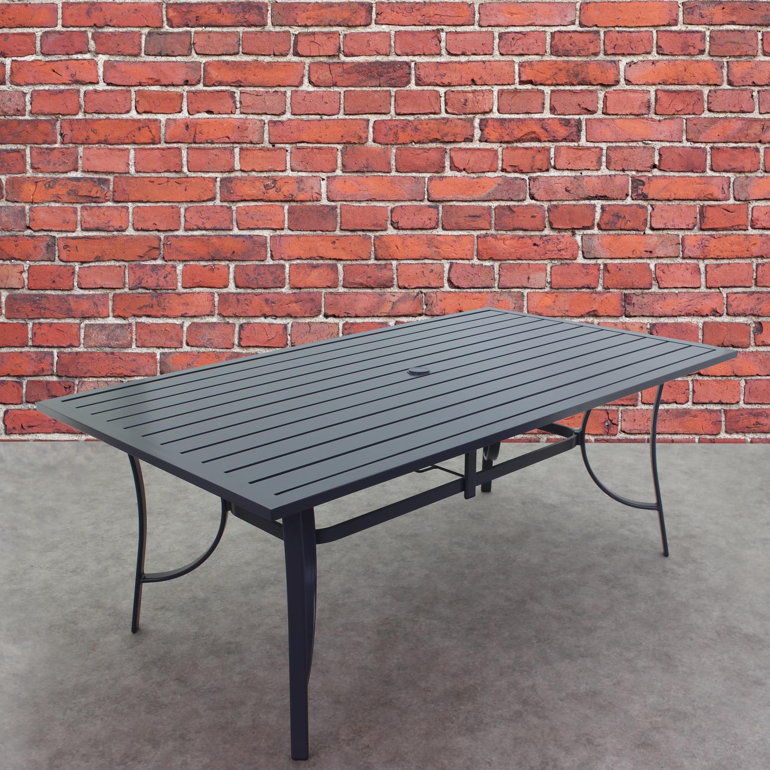 Kingston Cape Cod Dining 42 x 72 Aluminum Slat Dining Table / Java