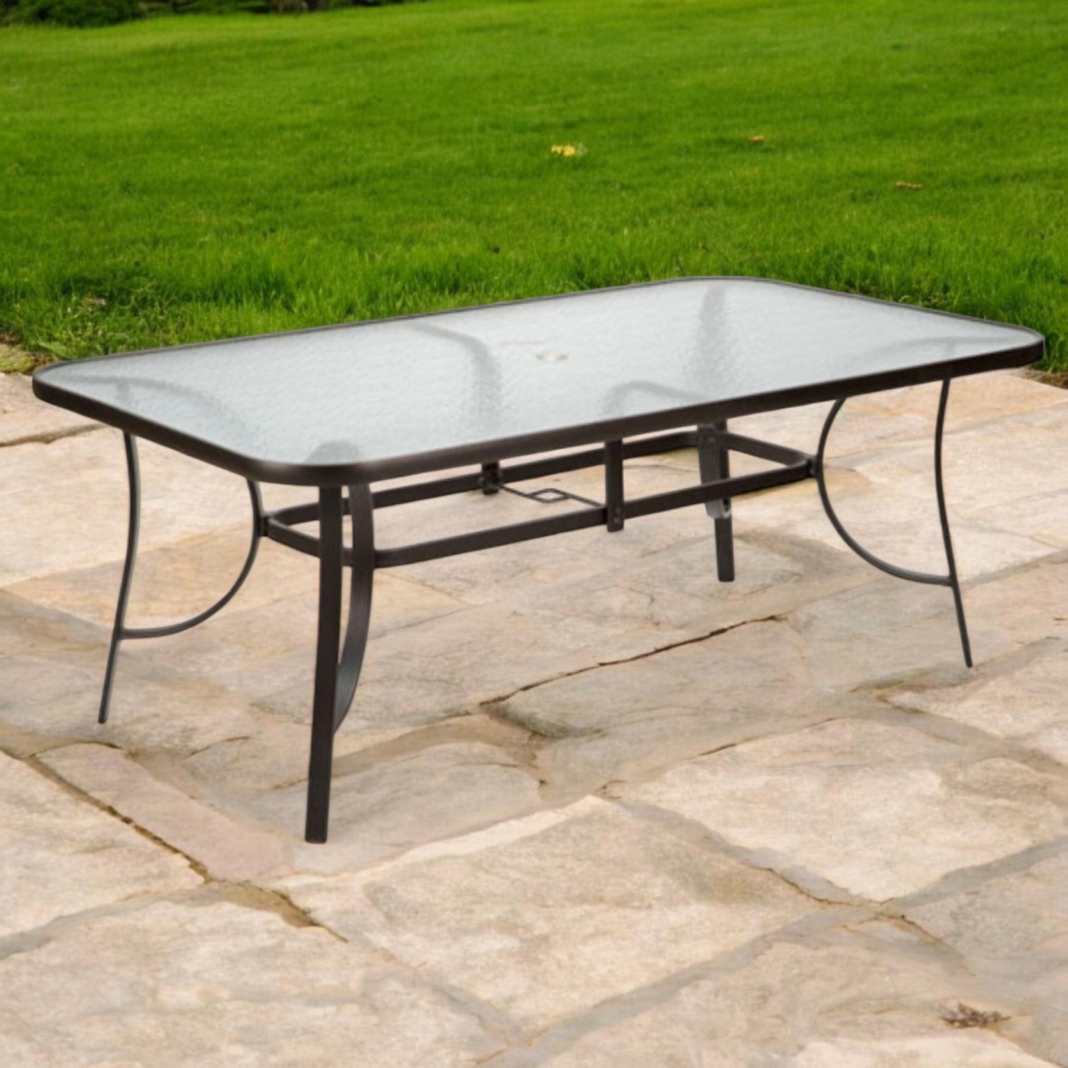 Kingston Cape Cod Dining 42 x 72 Glass Dining Table / Java