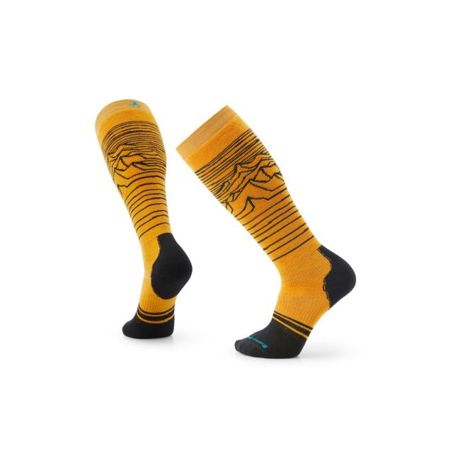 Smartwool Snowboard Full Cushion Iguchi Pattern OTC Socks Honey Gold