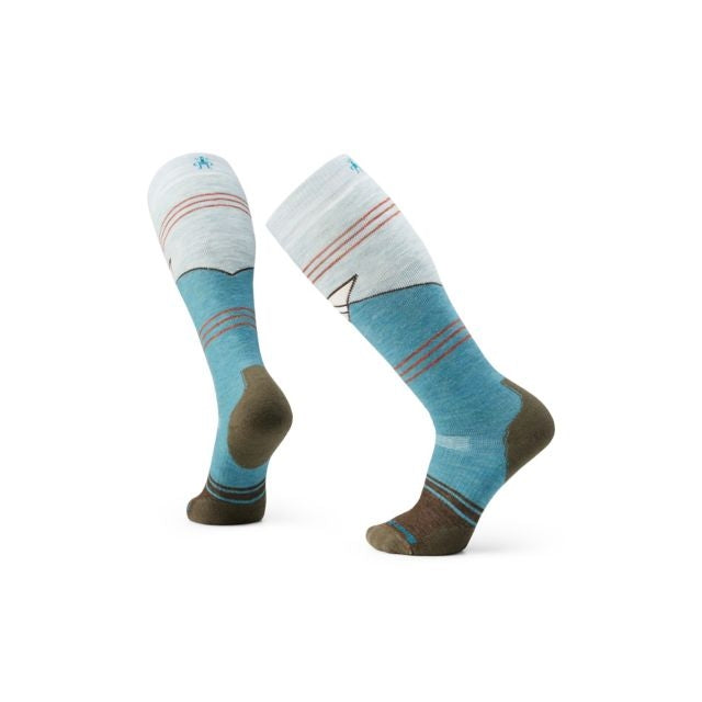 Smartwool Snowboard Full Cushion Mountain Geo Pattern OTC Socks Cascade Green