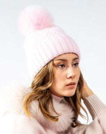 Mitchies Matchings Knitted Hat w/ Fox Pom