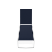 Telescope Gardenella Four-Position Lay Flat Stacking Armless Chaise White / Navy Pattern Sling