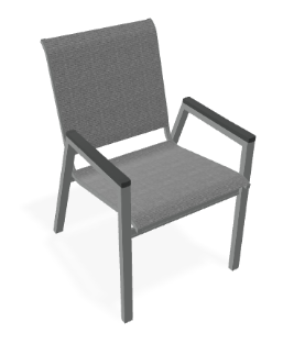Telescope Bazza Stacking Bistro Chair w/ Polymer Arms Graphite / Titanium Sling
