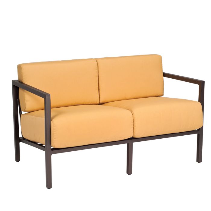 Woodard Salona Seating Set Matte White / Brisa Distressed Charcoal (24T Grade G) / Love Seat