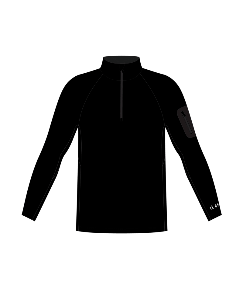 Le Bent Mens Core Midweight 1/4 Zip Black