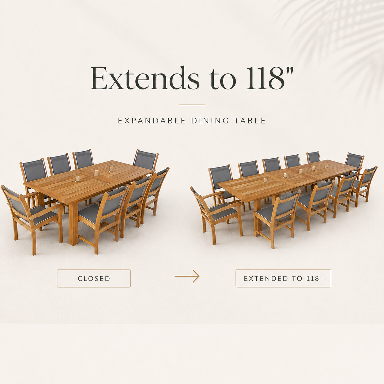 Kingsley Bate Hyannis 118 Rectangular Extension Dining Table