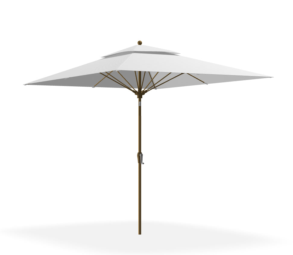 Frankford Umbrellas Monterey 8x10 Auto Tilt Umbrella Golden Oak / White