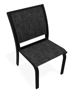 Telescope Bazza / Kendall Stacking Armless Cafe Chair Black / Augustine Shadow Sling